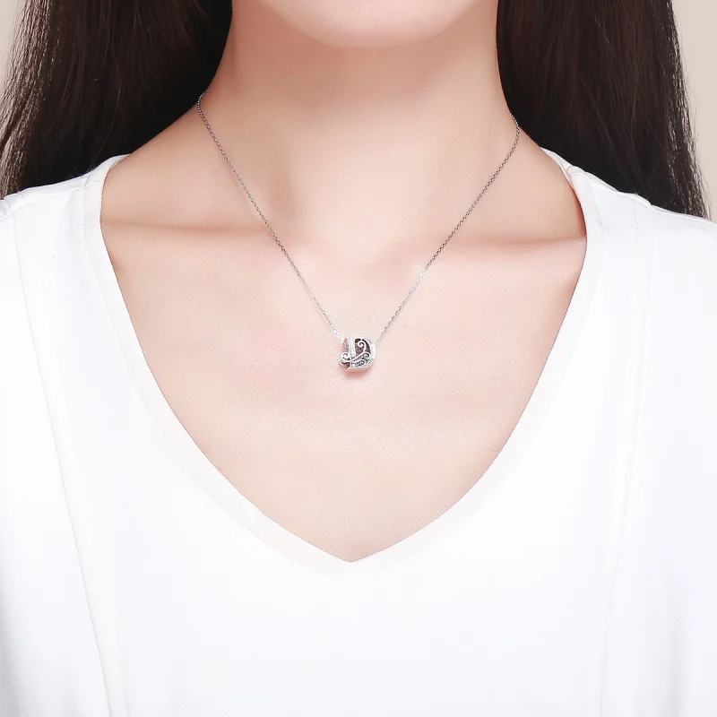 (Bild für) Charm mit funkelndem Pavé-Blumen-Buchstabe D im Pandora-Stil - BSC030-D - Ansicht 5