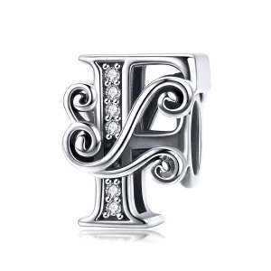 (Bild für) Charm mit funkelndem Pavé-Blumen-Buchstabe F im Pandora-Stil - BSC030-F