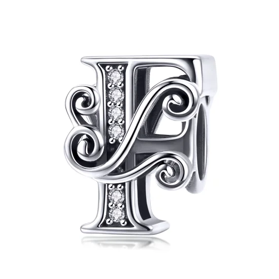 (Bild für) Charm mit funkelndem Pavé-Blumen-Buchstabe F im Pandora-Stil - BSC030-F