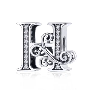 (Bild für) Charm mit funkelndem Pavé-Blumen-Buchstabe H im Pandora-Stil - BSC030-H