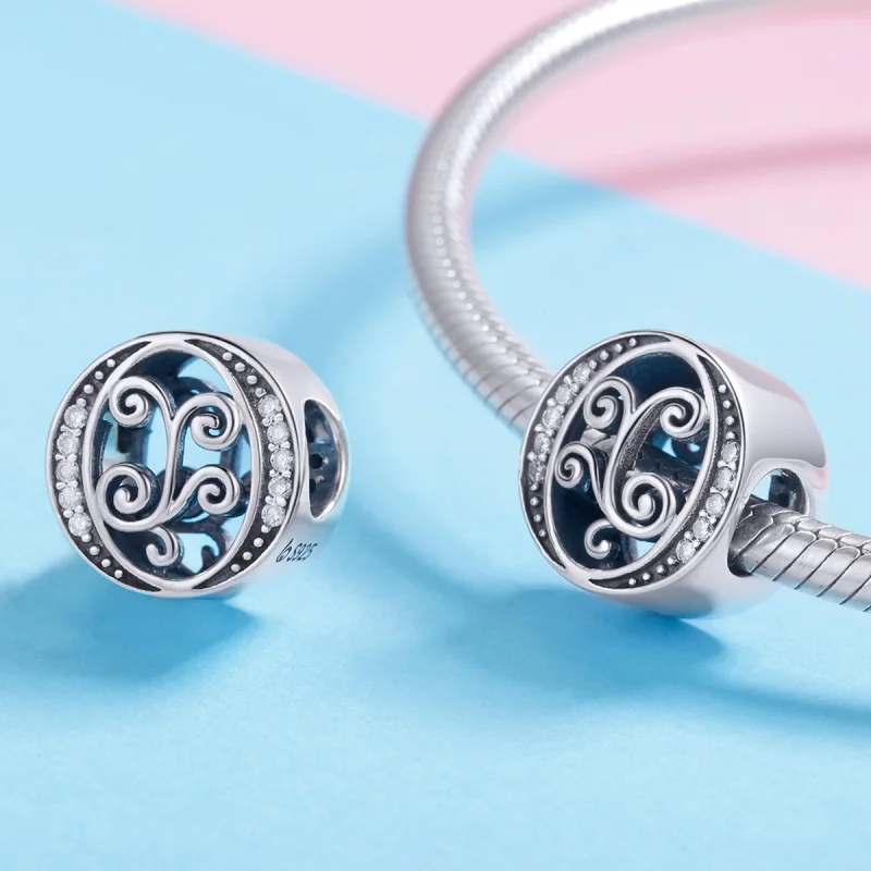 (Bild für) Charm mit glitzerndem Pavé-Blumen-Buchstabe O im Pandora-Stil - BSC030-O - Ansicht 4