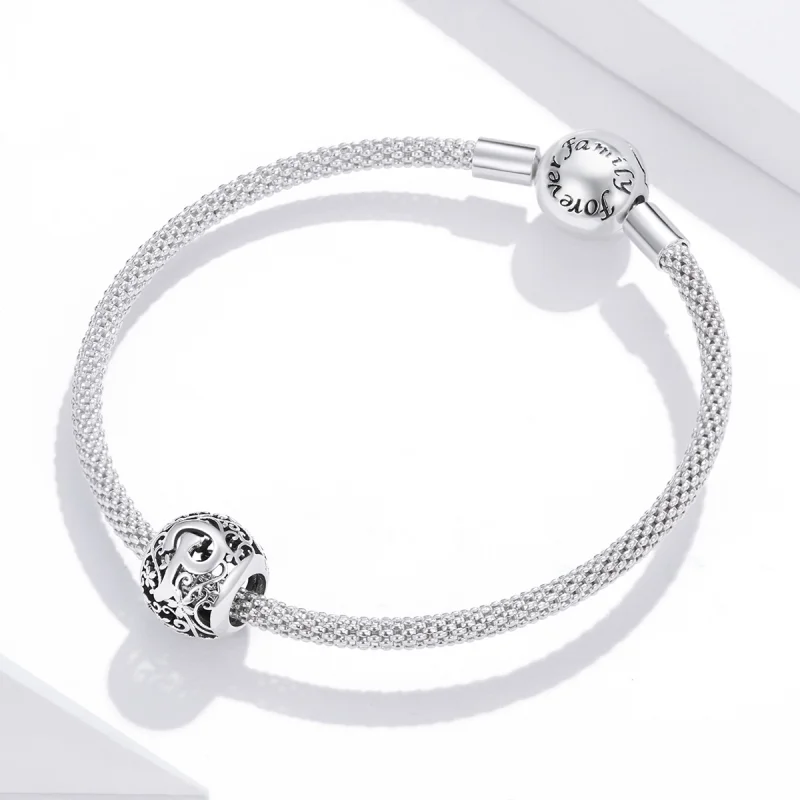 (Bild für) Durchbrochener Blumen-Buchstabe-P-Charm im Pandora-Stil - SCC1444-P - Ansicht 3