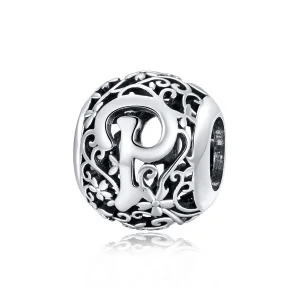 (Bild für) Durchbrochener Blumen-Buchstabe-P-Charm im Pandora-Stil - SCC1444-P