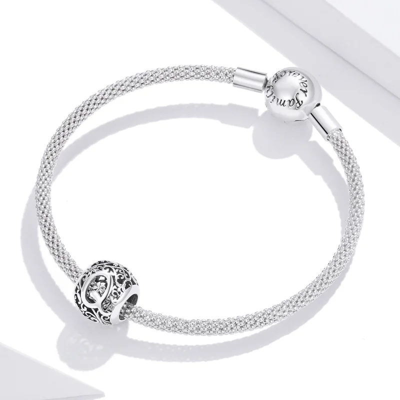 (Bild für) Durchbrochener Blumen-Buchstabe-Q-Charm im Pandora-Stil - SCC1444-Q - Ansicht 3