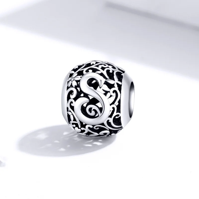 (Bild für) Durchbrochener Blumen-Buchstabe S-Charm im Pandora-Stil - SCC1444-S - Ansicht 2