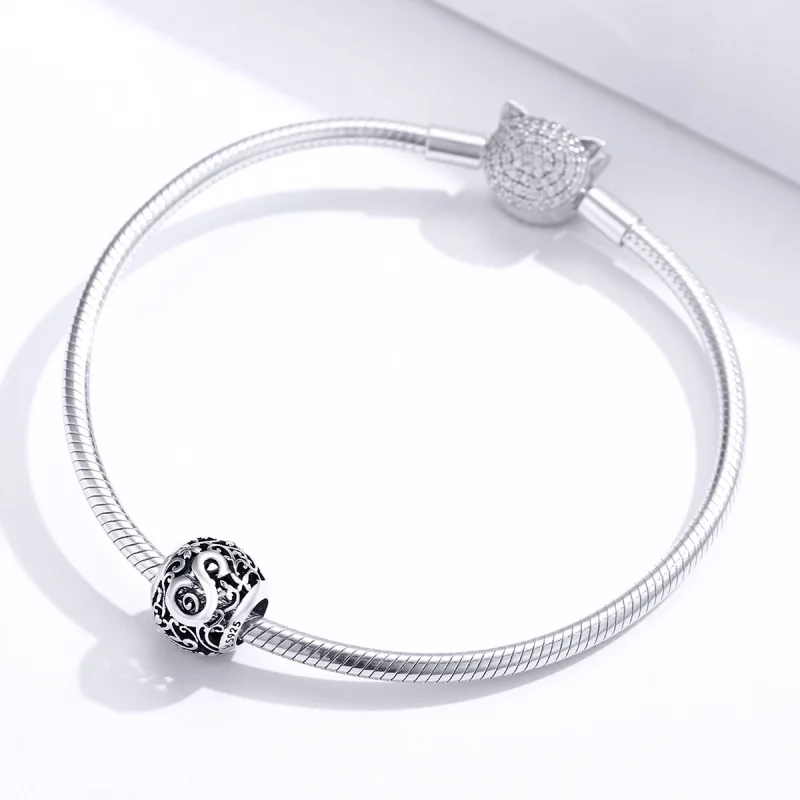 (Bild für) Durchbrochener Blumen-Buchstabe S-Charm im Pandora-Stil - SCC1444-S - Ansicht 3