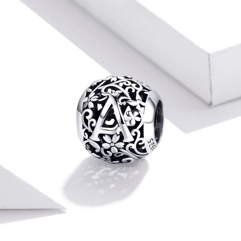 (Bild für) Durchbrochener Blumenbuchstabe A-Charm im Pandora-Stil - SCC1444-A - Ansicht 2
