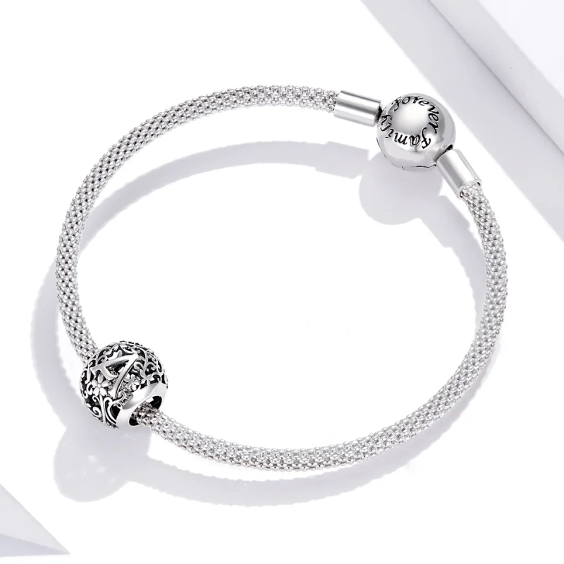 (Bild für) Durchbrochener Blumenbuchstabe A-Charm im Pandora-Stil - SCC1444-A - Ansicht 3