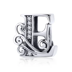 (Bild für) Funkelnder Pavé-Blumen-Buchstabe-E-Charm im Pandora-Stil - BSC030-E