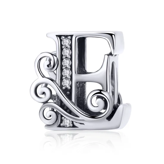 (Bild für) Funkelnder Pavé-Blumen-Buchstabe-E-Charm im Pandora-Stil - BSC030-E