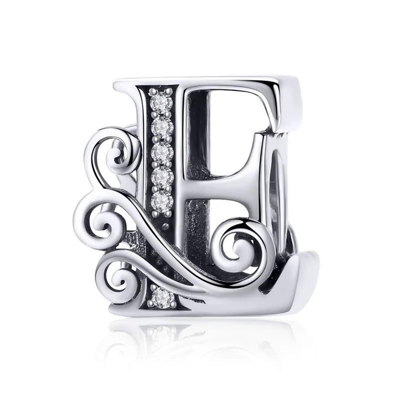 (Bild für) Funkelnder Pavé-Blumen-Buchstabe-E-Charm im Pandora-Stil - BSC030-E