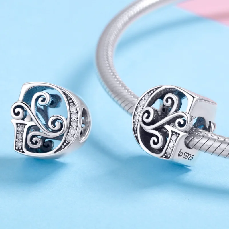 (Bild für) Funkelnder Pavé-Blumen-Buchstabe G-Charm im Pandora-Stil - BSC030-G - Ansicht 4