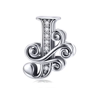(Bild für) Funkelnder Pavé-Blumen-Buchstabe-J-Charm im Pandora-Stil - BSC030-J