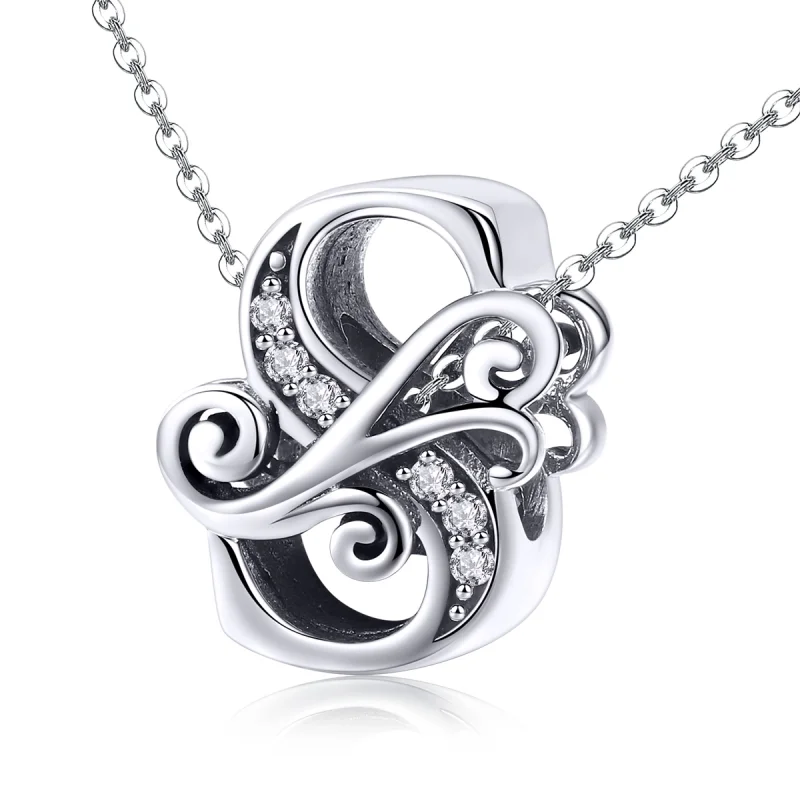 (Bild für) Funkelnder Pavé-Blumen-Buchstabe S-Charm im Pandora-Stil - BSC030-S - Ansicht 2