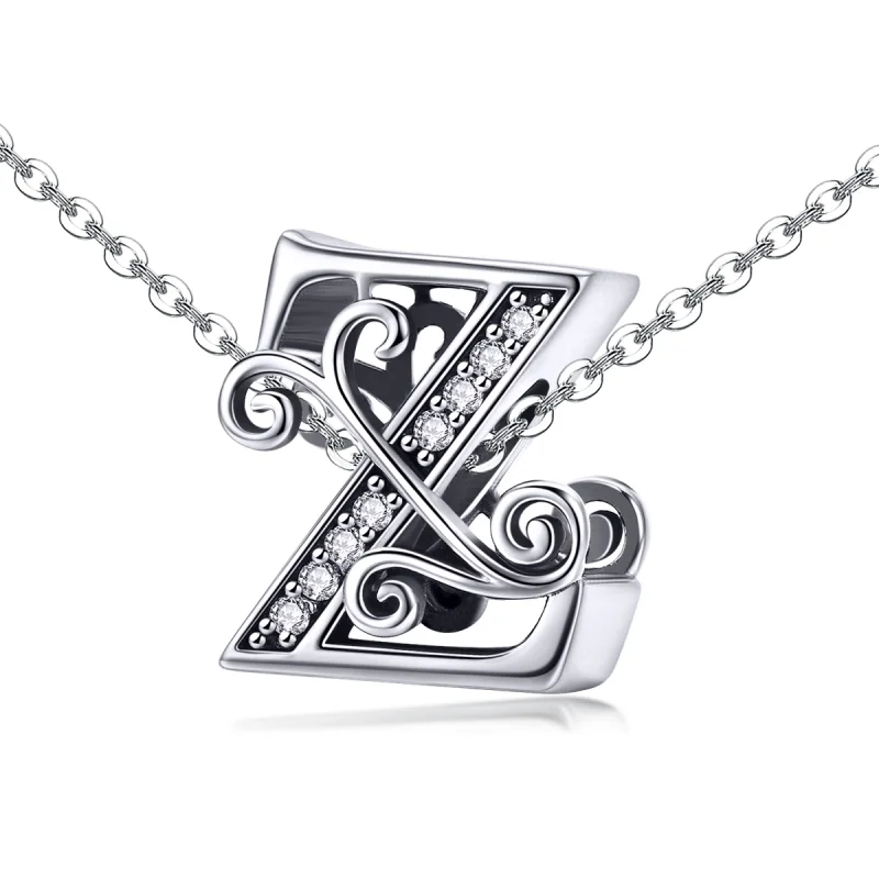 (Bild für) Funkelnder Pavé-Blumen-Buchstabe Z-Charm im Pandora-Stil - BSC030-Z - Ansicht 2