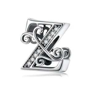 (Bild für) Funkelnder Pavé-Blumen-Buchstabe Z-Charm im Pandora-Stil - BSC030-Z