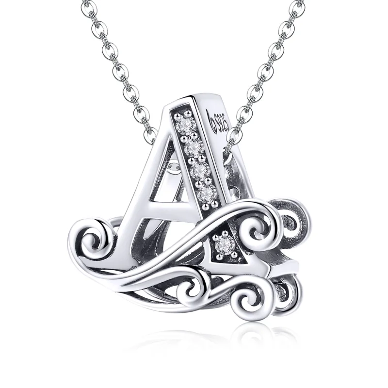 (Bild für) Funkelnder Pavé-Blumen-Charm „Buchstabe A“ im Pandora-Stil - BSC030-A - Ansicht 2