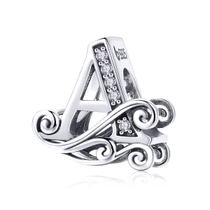 (Bild für) Funkelnder Pavé-Blumen-Charm „Buchstabe A“ im Pandora-Stil - BSC030-A
