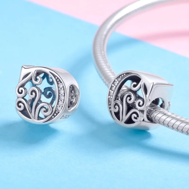 (Bild für) Funkelnder Pavé-Blumen-Charm „Buchstabe C“ im Pandora-Stil - BSC030-C - Ansicht 4