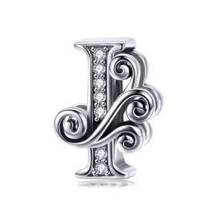 (Bild für) Funkelnder Pavé-Blumen-Charm „Buchstabe I“ im Pandora-Stil - BSC030-I