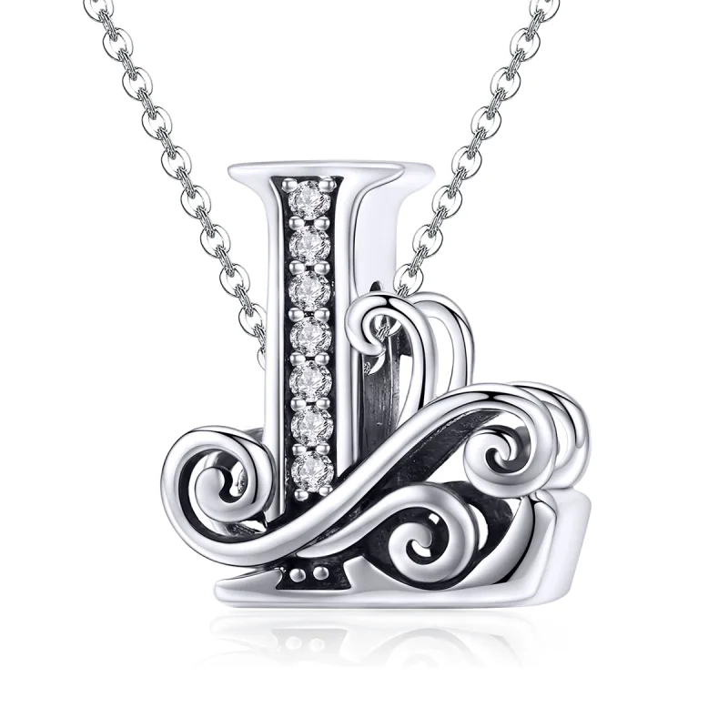 (Bild für) Funkelnder Pavé-Blumen-Charm „Buchstabe L“ im Pandora-Stil - BSC030-L - Ansicht 2