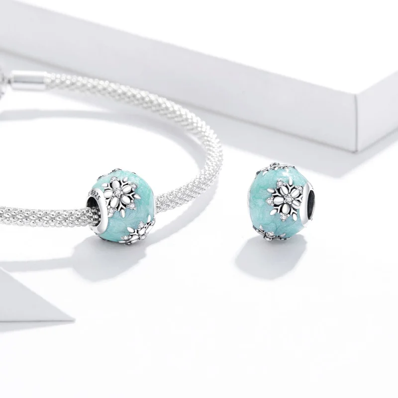 (Bild für) Glänzender Schneeflocken-Charm im Pandora-Stil - SCC1650 - Ansicht 4