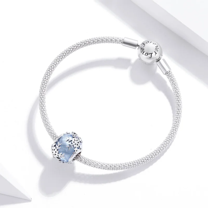 (Bild für) Kristall-Schneeflocken-Charm im Pandora-Stil - SCC1666 - Ansicht 3