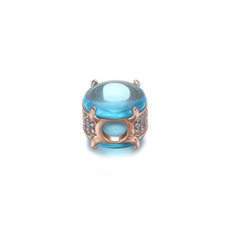 (Bild für) PANDORA Blauer ovaler Cabochon-Charm - 789309C01 - Ansicht 3
