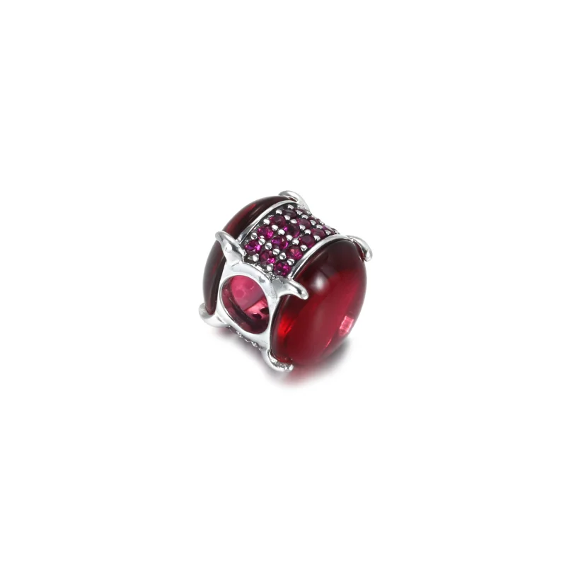(Bild für) PANDORA Fuchsia Rose Ovaler Cabochon-Charm - 799309C01 - Ansicht 3