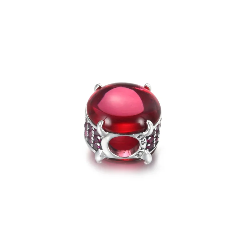 (Bild für) PANDORA Fuchsia Rose Ovaler Cabochon-Charm - 799309C01 - Ansicht 4