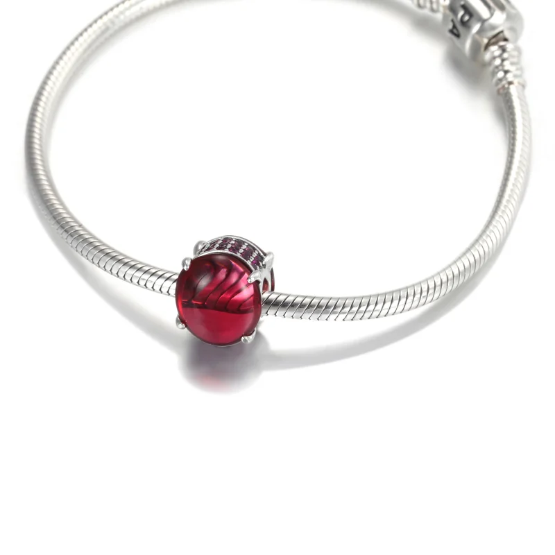 (Bild für) PANDORA Fuchsia Rose Ovaler Cabochon-Charm - 799309C01 - Ansicht 5