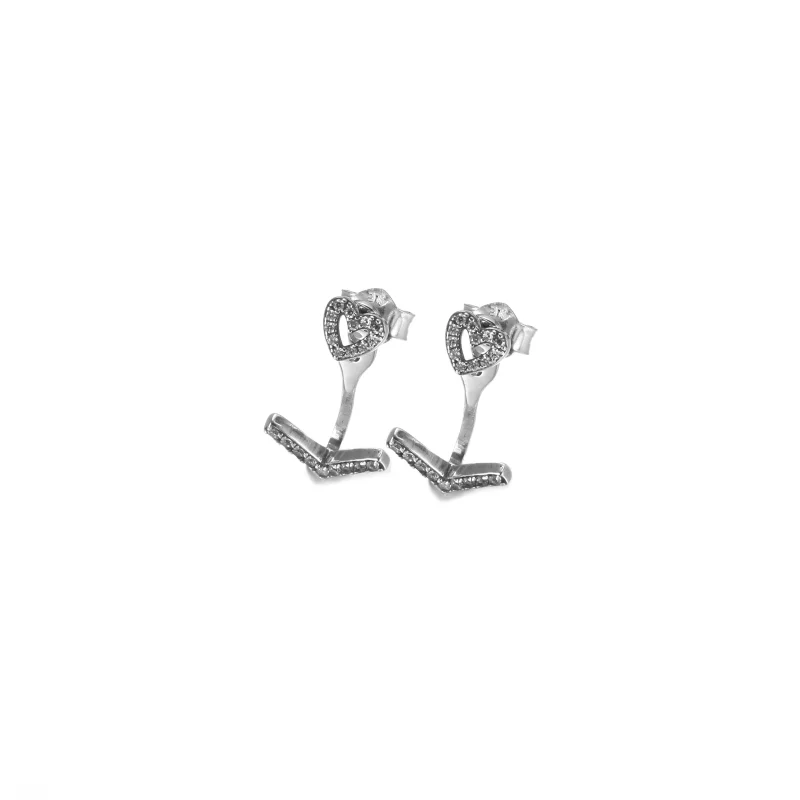 (Bild für) PANDORA Funkelnde Wishbone-Herz-Ohrstecker - 299280C01 - Ansicht 2