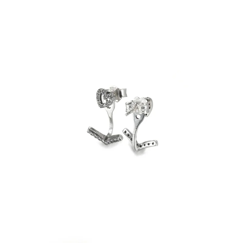 (Bild für) PANDORA Funkelnde Wishbone-Herz-Ohrstecker - 299280C01 - Ansicht 3