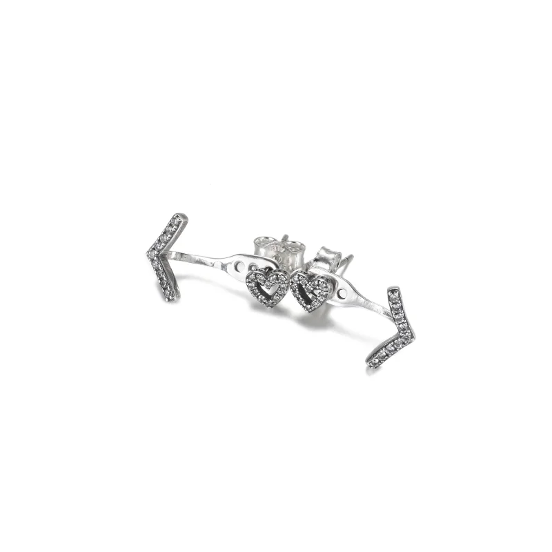 (Bild für) PANDORA Funkelnde Wishbone-Herz-Ohrstecker - 299280C01 - Ansicht 4