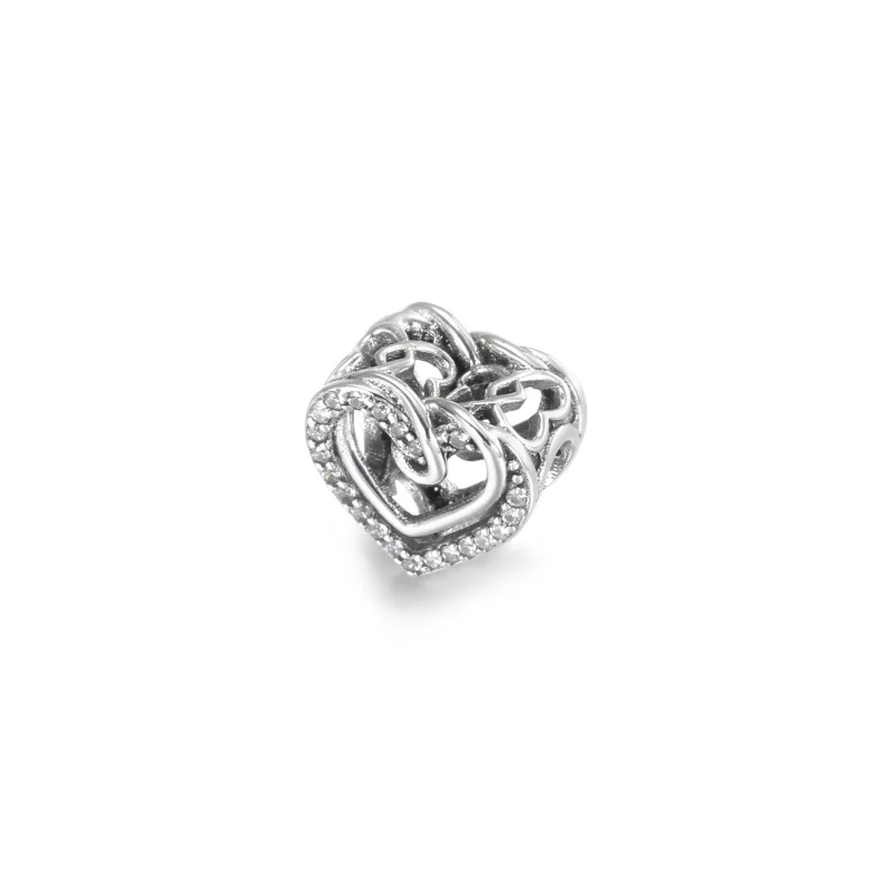(Bild für) PANDORA Funkelnder Charm mit verschlungenen Herzen - 799270C01 - Ansicht 2