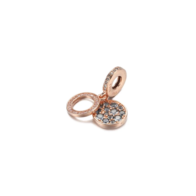 (Bild für) PANDORA funkelnder hellblauer Scheiben-Doppel-Anhänger-Charm - 789186C03 - Ansicht 2