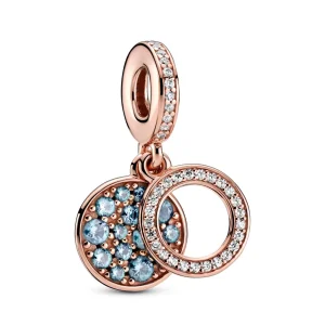 (Bild für) PANDORA funkelnder hellblauer Scheiben-Doppel-Anhänger-Charm - 789186C03