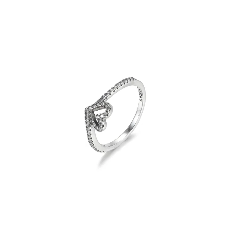 (Bild für) PANDORA Funkelnder Wishbone-Herzring - 199302C01 - Ansicht 2