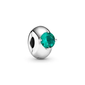 (Bild für) PANDORA Grüner runder Solitär-Clip-Charm - 799204C03