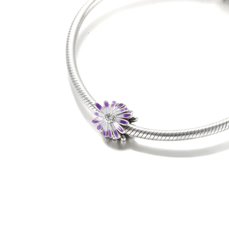 (Bild für) PANDORA Lila Gänseblümchen Charm - 798775C02 - Ansicht 5