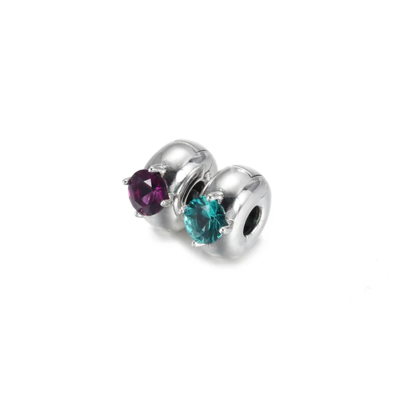 (Bild für) PANDORA Lila runder Solitär-Clip-Charm - 799204C02 - Ansicht 2