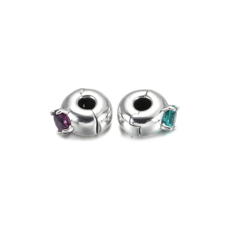 (Bild für) PANDORA Lila runder Solitär-Clip-Charm - 799204C02 - Ansicht 5