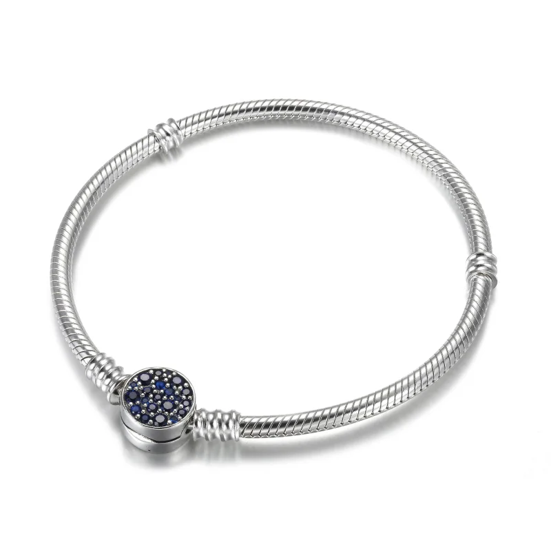 (Bild für) Pandora Moments Funkelndes blaues Schlangenkettenarmband mit Scheibenverschluss - Ansicht 2