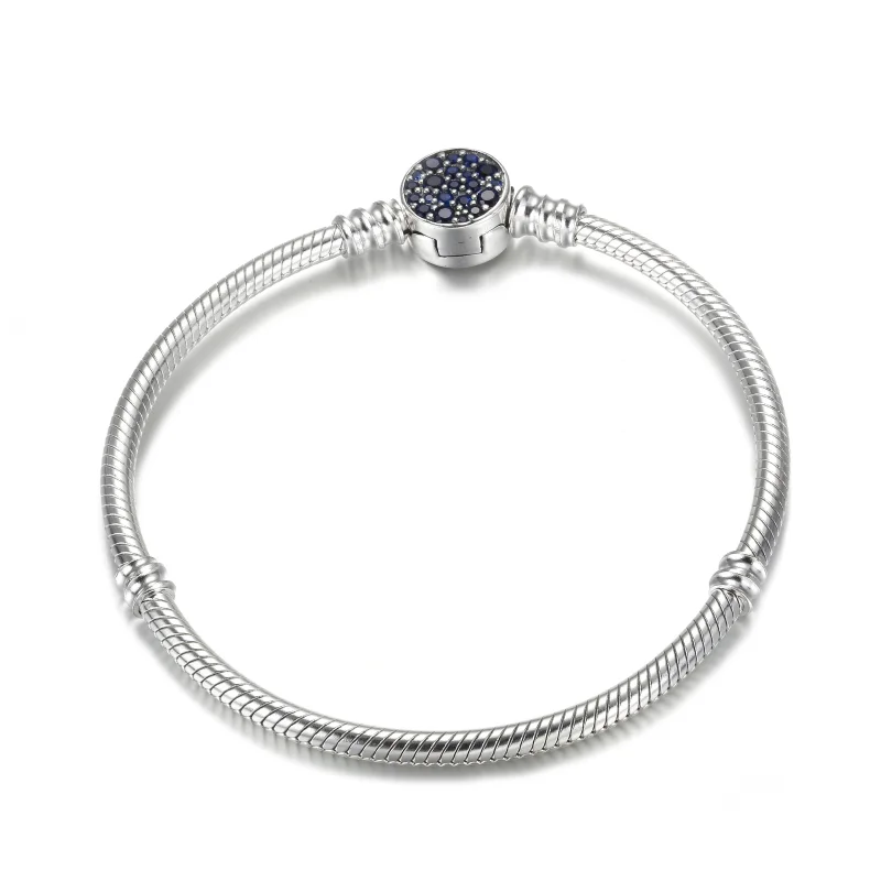 (Bild für) Pandora Moments Funkelndes blaues Schlangenkettenarmband mit Scheibenverschluss - Ansicht 4