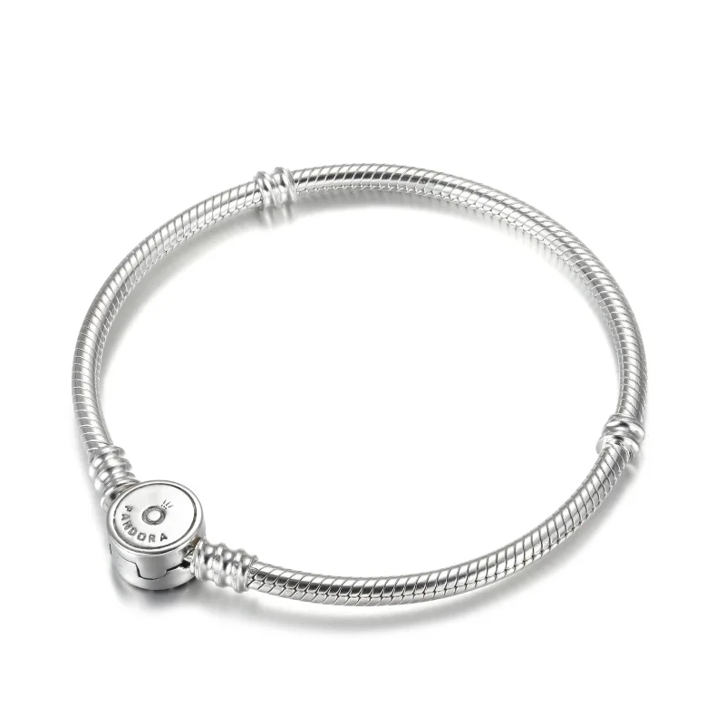 (Bild für) Pandora Moments Funkelndes blaues Schlangenkettenarmband mit Scheibenverschluss - Ansicht 5