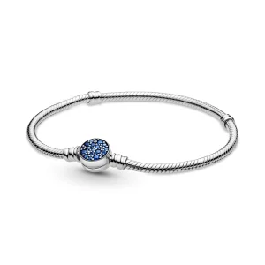 (Bild für) Pandora Moments Funkelndes blaues Schlangenkettenarmband mit Scheibenverschluss - 599288C01