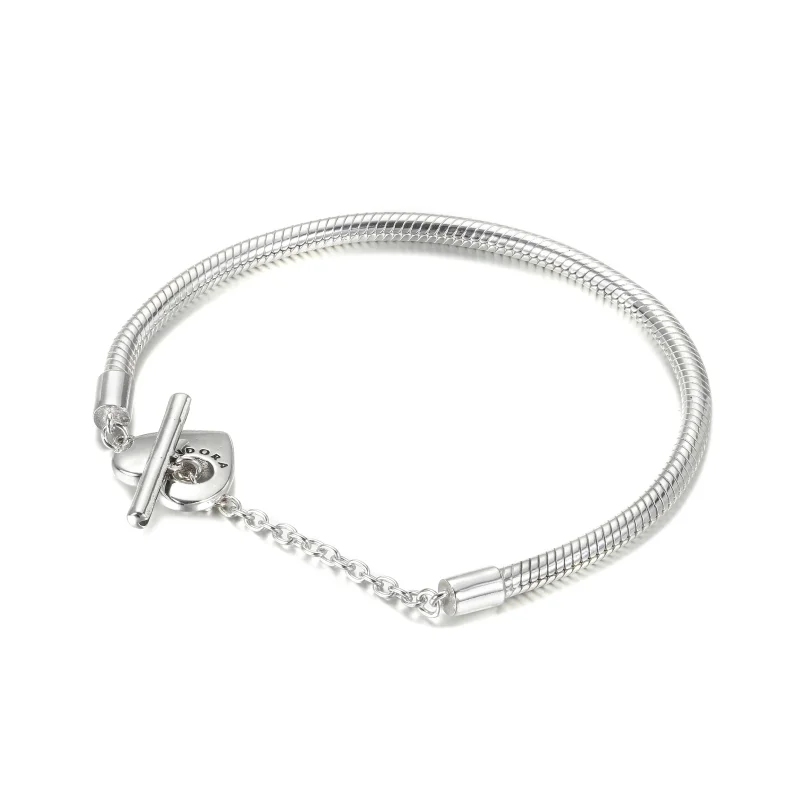 (Bild für) Pandora Moments Herz-T-Steg-Schlangenkettenarmband - 599285C00 - Ansicht 2