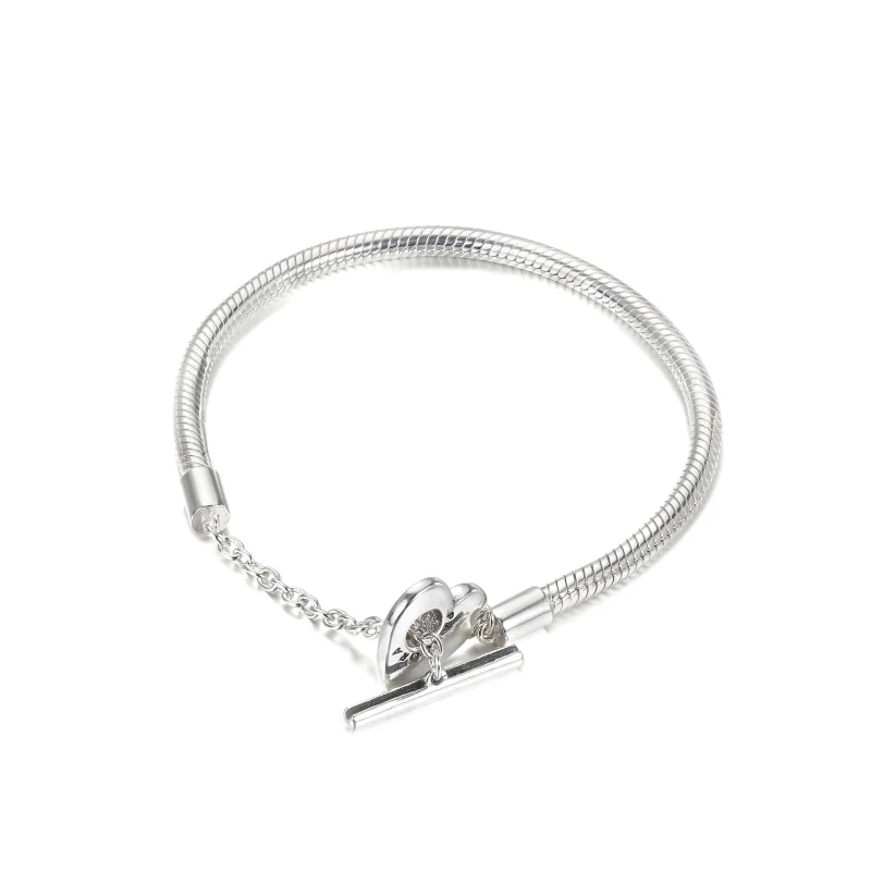 (Bild für) Pandora Moments Herz-T-Steg-Schlangenkettenarmband - 599285C00 - Ansicht 3