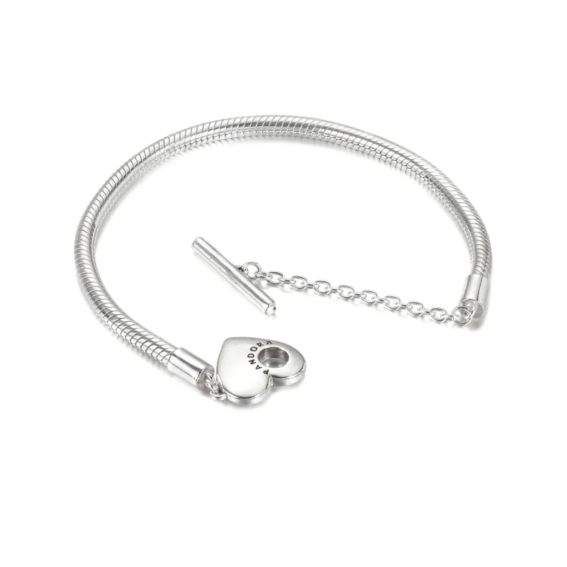 (Bild für) Pandora Moments Herz-T-Steg-Schlangenkettenarmband - 599285C00 - Ansicht 5