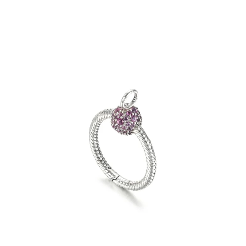 (Bild für) Pandora Moments kleiner rosa Pavé-O-Anhänger - 399097C02 - Ansicht 2